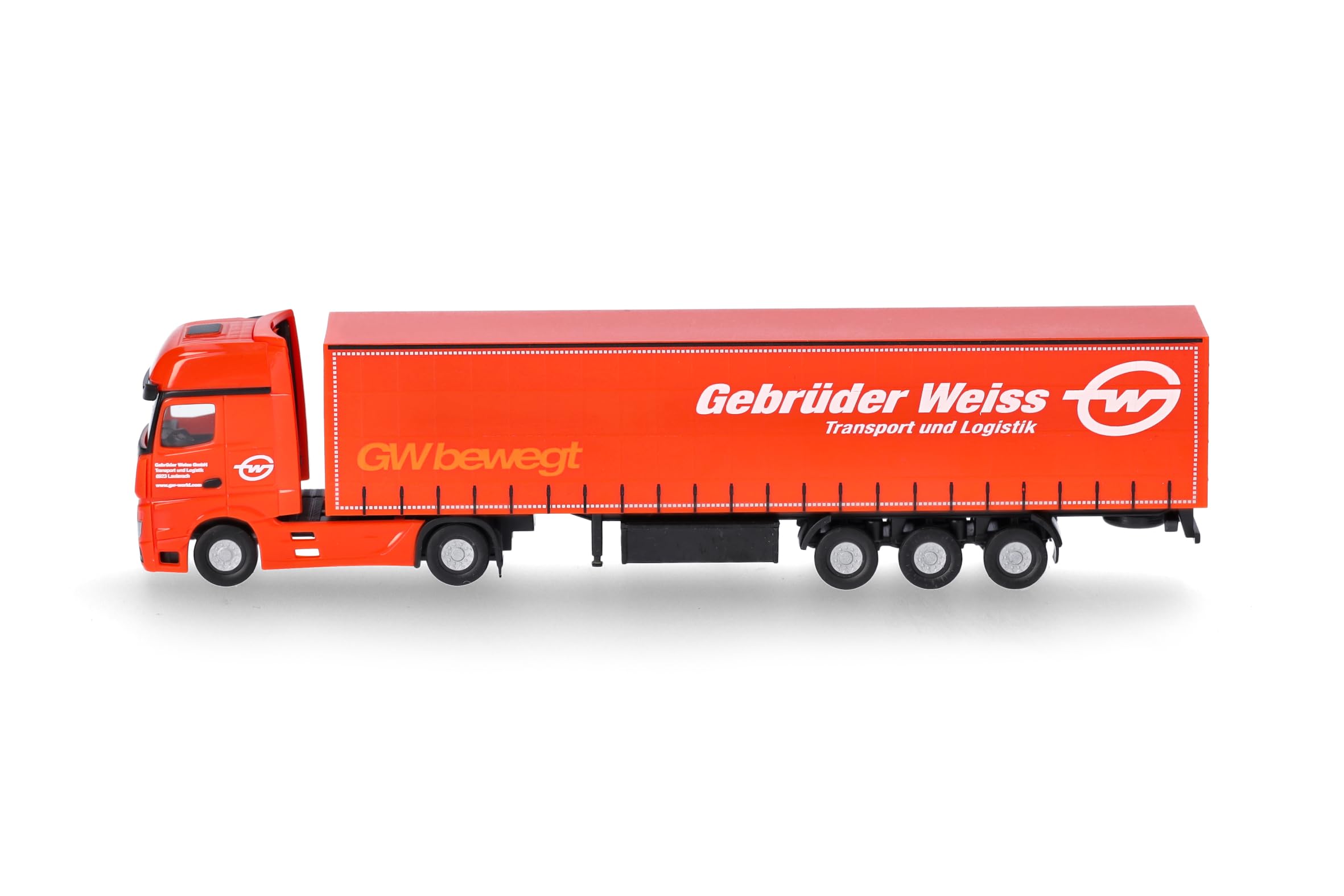 Herpa 066891 | MB Actros Gigaspace Gardinenplanen-Sattelzug | Gebrüder Weiss | Spur N | 1:160 | Miniaturmodell