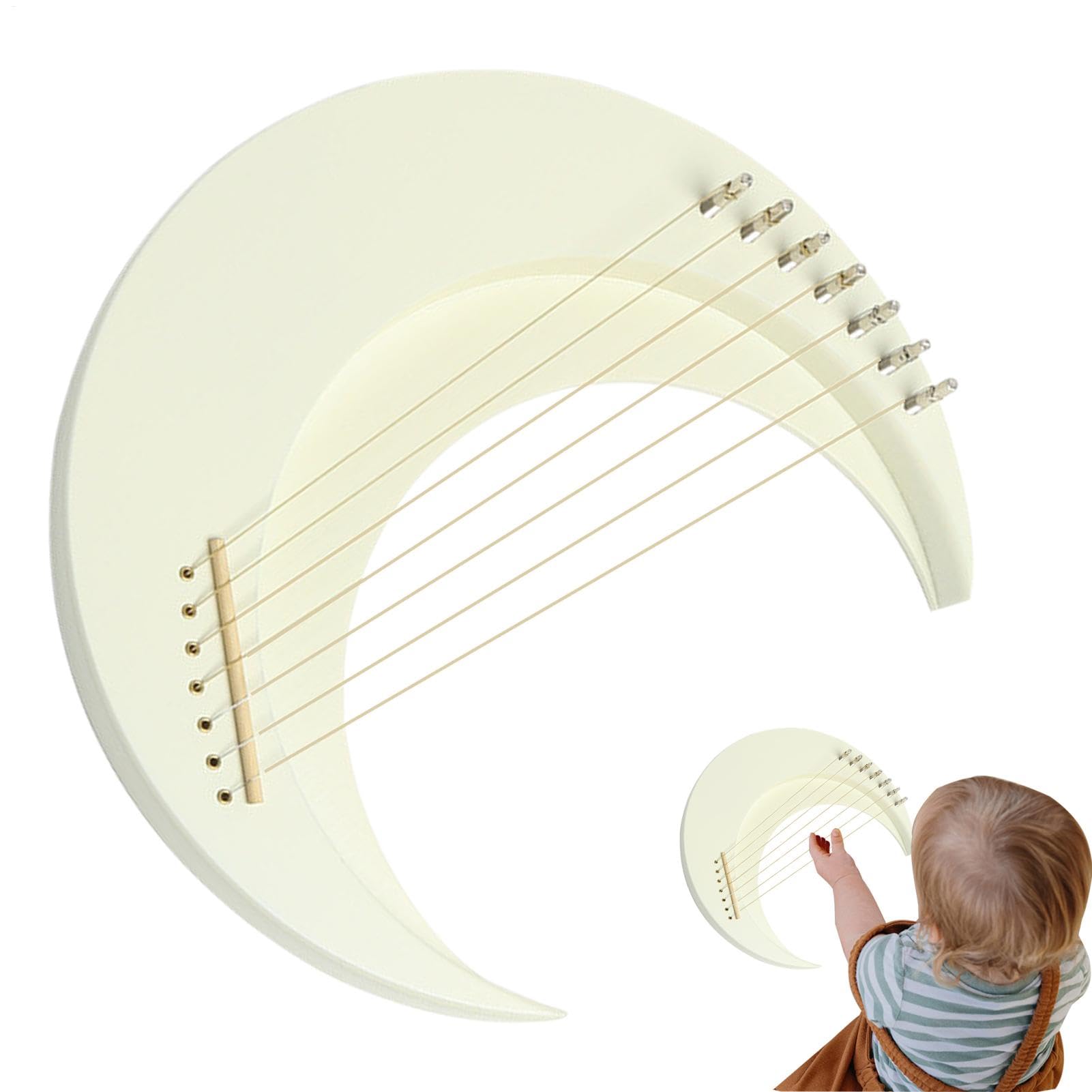 Lira Arpa strumento musicale, Lira Lira Luna 7 corde Lira Piano, strumento | musicale Crescent Strumento musicale portatile con chiave accordatura per gli amanti della musica