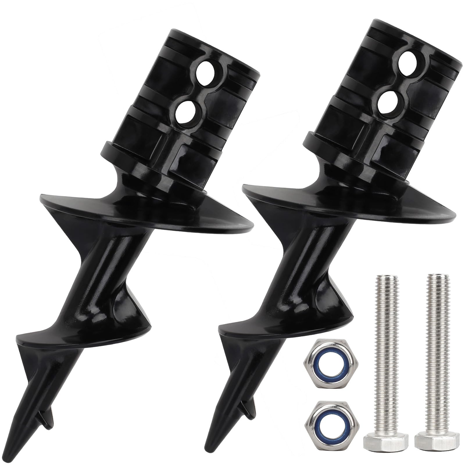 MATINA Dock Pole Auger for Aluminum Dock Pole, Dock Post Auger, Dock Auger for Making Floating Dock Hardware with Stainless Steel Bolts and Nuts for 2