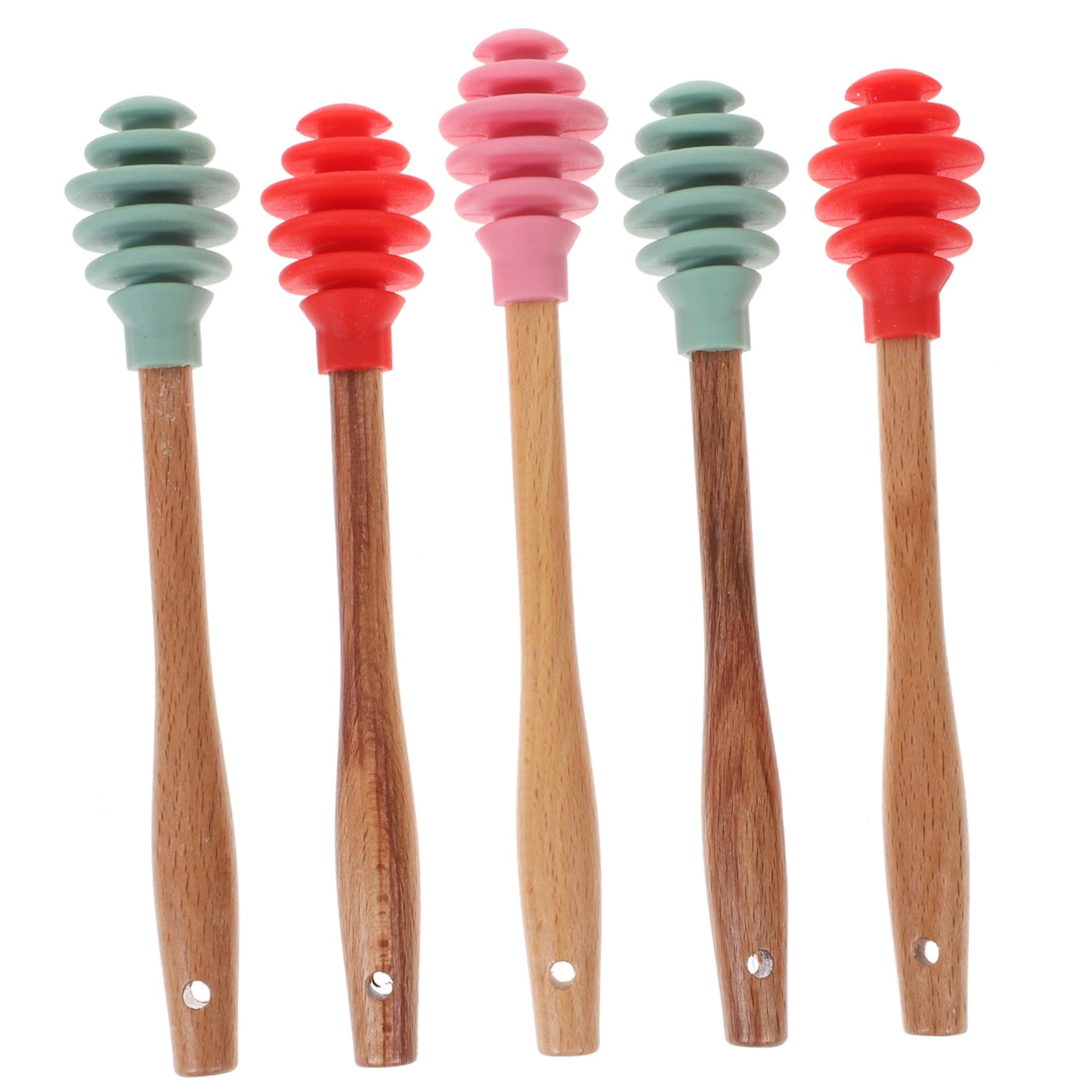 Unomor Honey Pot Jar Container Stirrer 5pcs Silicone Honey Stirrer Dippers Bee Dipper Stick