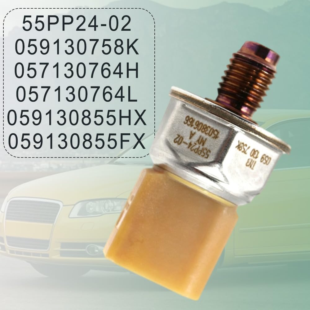 Riloer Sensore di pressione carburante, 55PP24-02, 059130758K, 057130764H, 057130764L, 059130855HX, 059130855FX