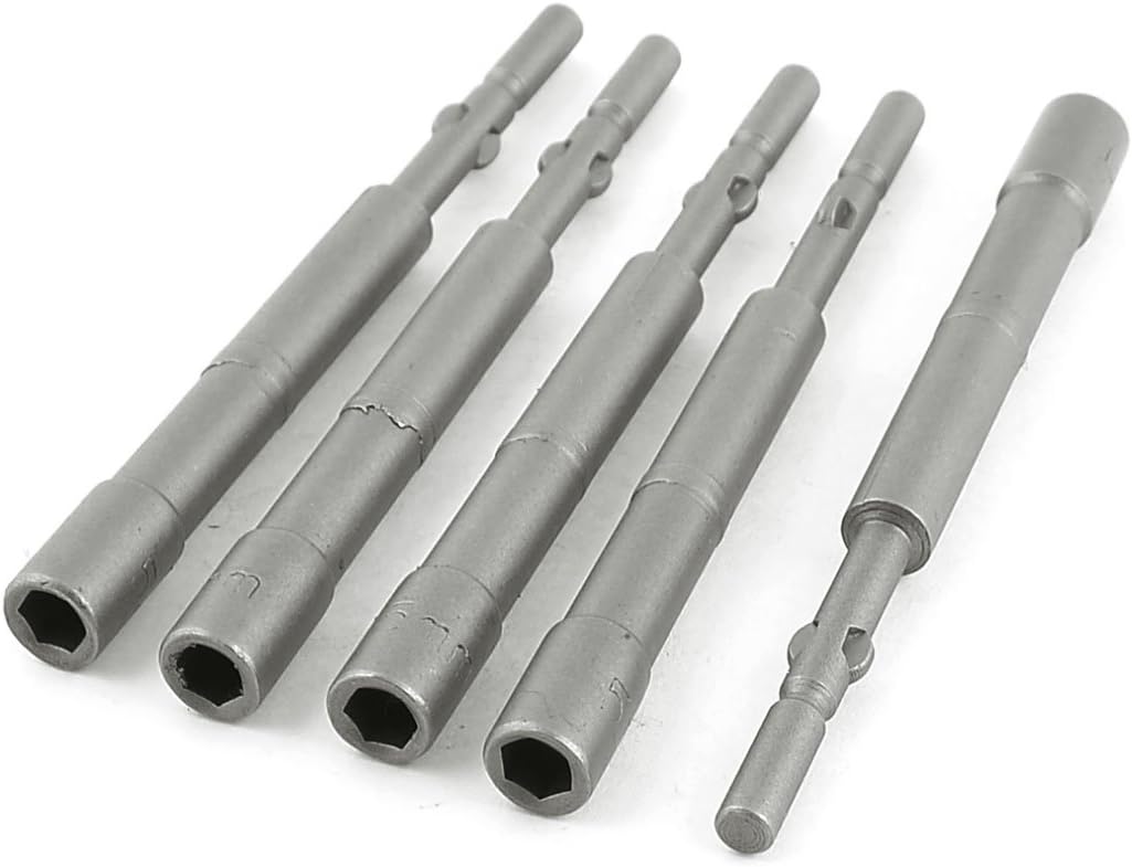 Uxcell a13121300ux0811 5mm x 100mm Nut Driver Socket Adapter Hex Drill Bit (5 Piece)