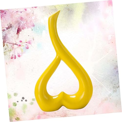 Miniatura 5 de VICASKY Cubrecamas con flores de cerezos florero para plantas, maceta de mobiliario de cerámica, jarrón decorativo en forma de corazón, jarrón de