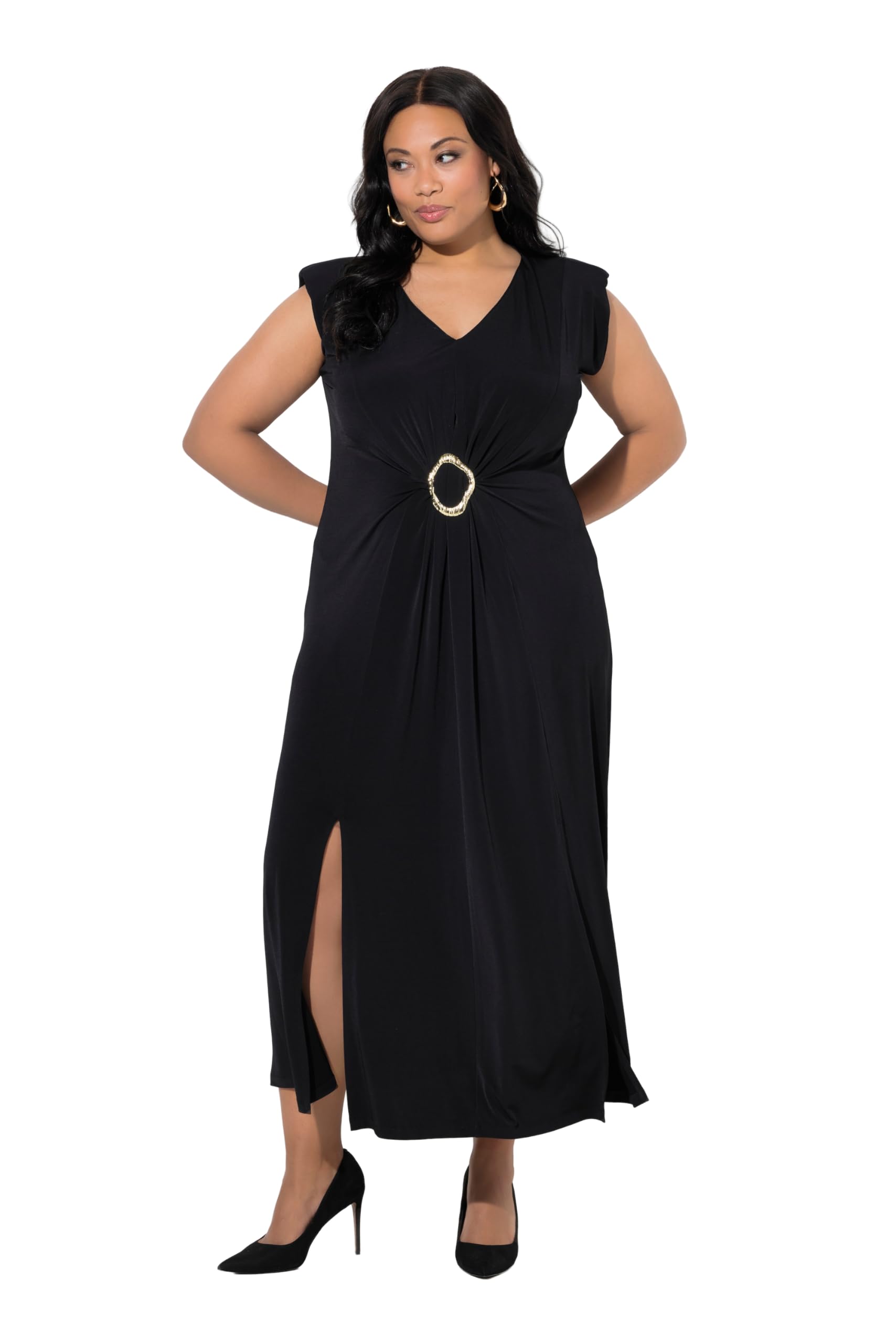 Ulla Popken Damen große Größen Übergrößen Plus Size Maxi-Jerseykleid 849981