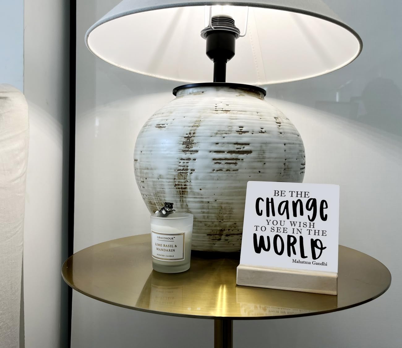 Living Room Art Be The Change You Wish To See In The World Mahatma Gandhi Quote 20x30 Inches