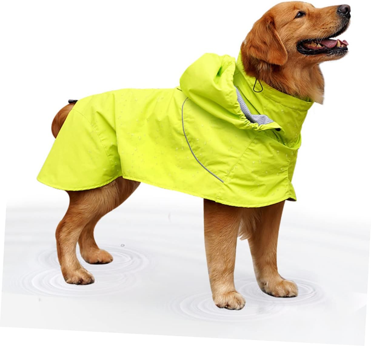 High Collar Dog Raincoat Adjustable Nylon Pet Coat with Hood for XL Dogs Durable Rainwear for Wet Weather Keeps Pets Dry and Comfortable