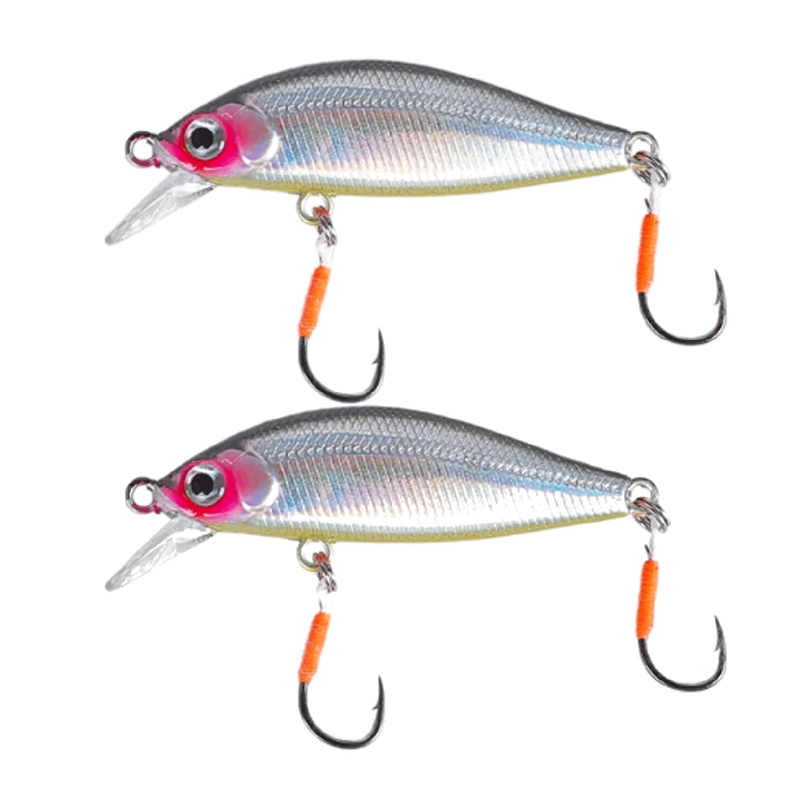 IvyLoutish Fishing Lure Bait 2 Pcs Artificial Bait 50mm 3.2g Sinking Minnow Bait Stream Trout Fishing Bait for Perch Pike Trout Fishing Tackle