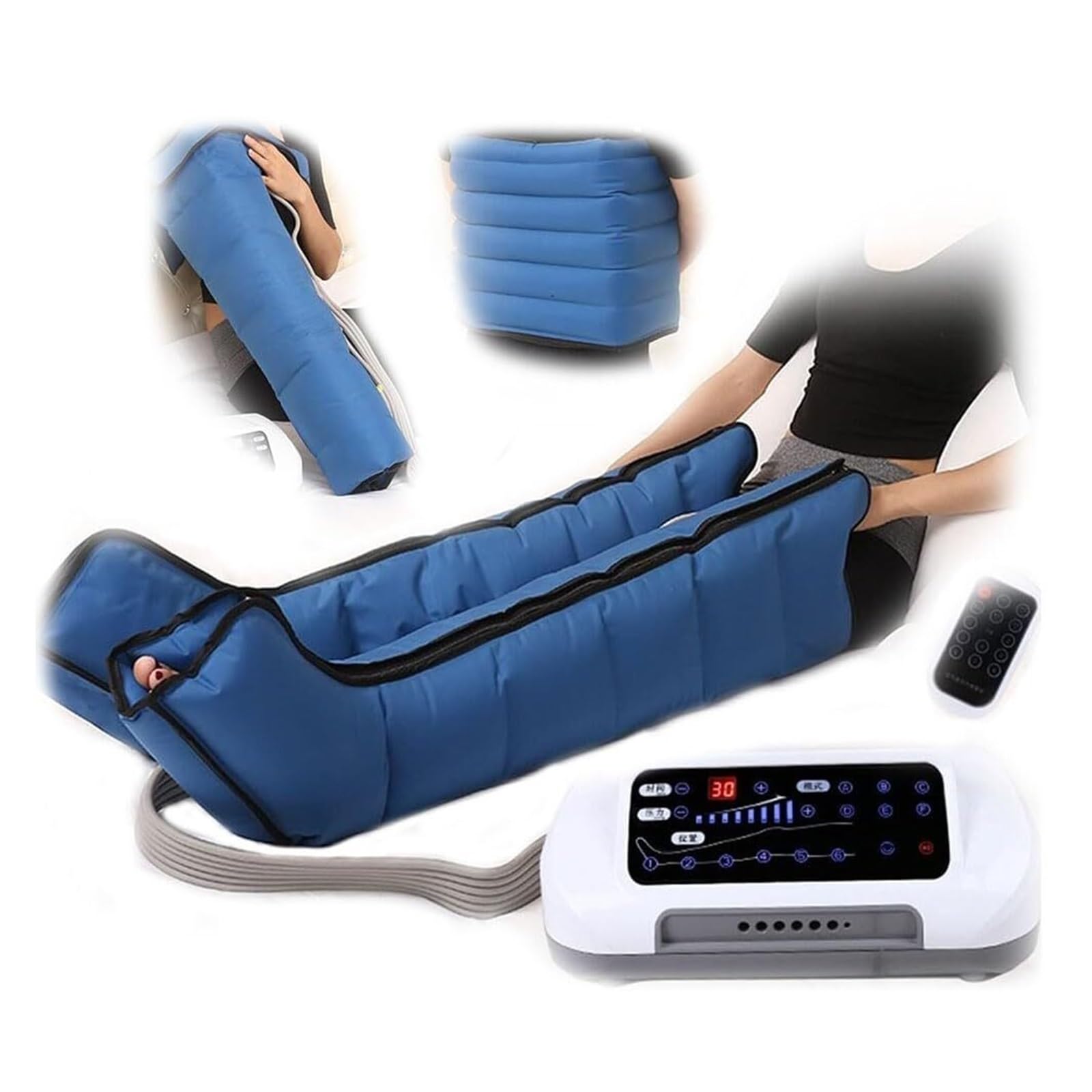 Botas de Compresión para Piernas Hinchadas y Drenaje Linfático - Masajeador Terapéutico con 6 Programas, Alivio para Varices, Piernas Cansadas y Recuperación Postoperatoria