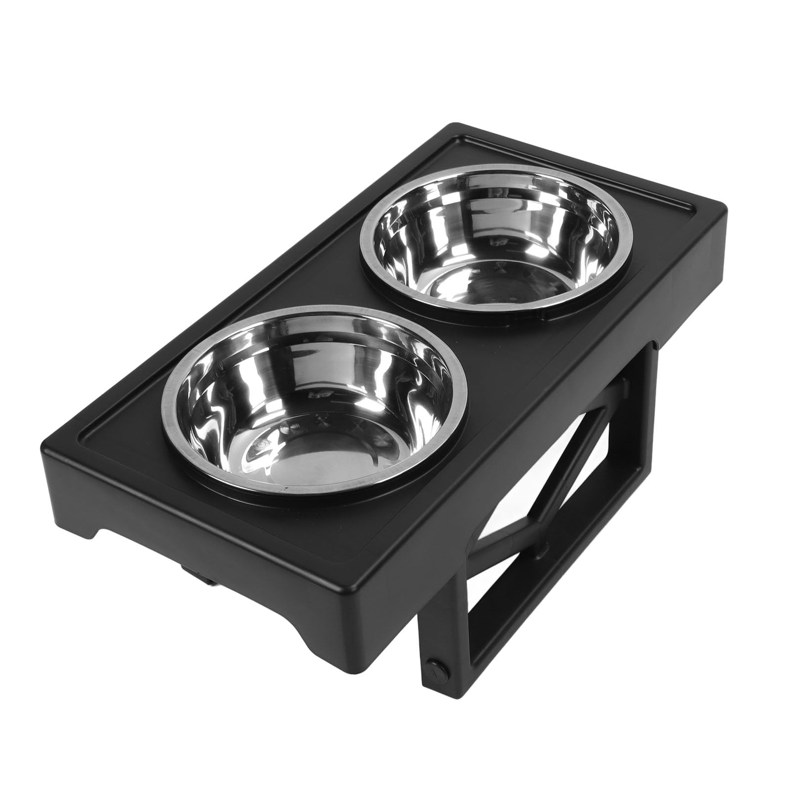 Gavigain Adjustable Pet Bowl Stand, Elevated Dual Stainless Steel Bowls, Rusts, Height Adjustable, Large Capacity, Ideal for Dogs and Cats