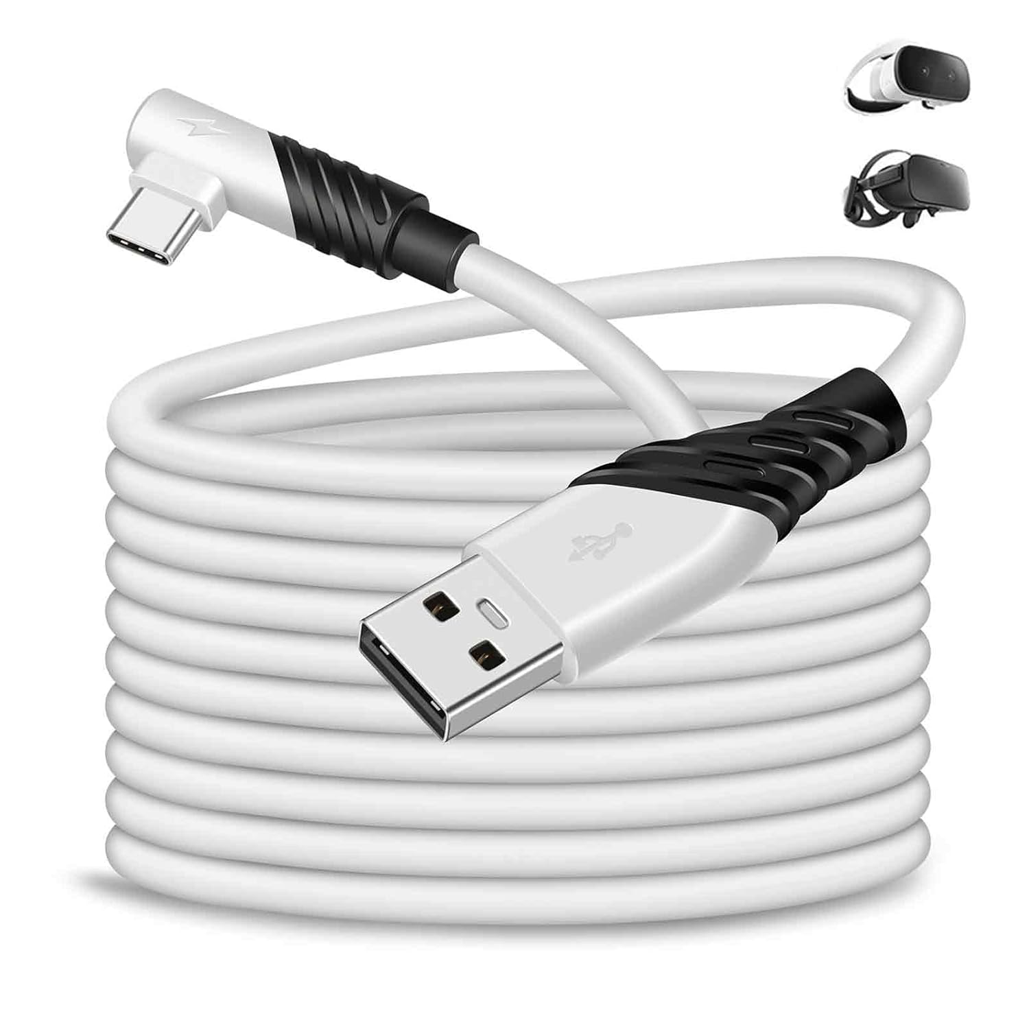 Link Cable 5M Compatible with Meta/Oculus Quest 2/Quest 3/Pro/Pico 4 VR Headset Accessories USB 3.2 A to Type-C 5Gbps High Speed Data Transfer Cord 60W Fast Charging Long Cable for Gaming PC/Steam VR