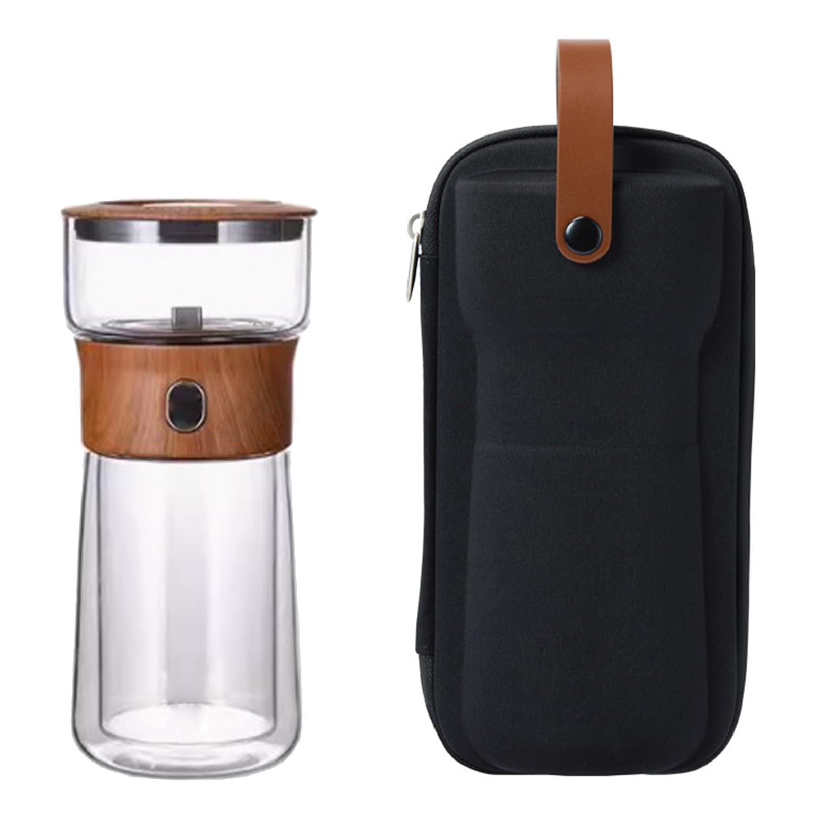 DSLKGWE Simple Transportable Tea Maker Tap Brewing Structure Spill Verification Plan for Travel and Home Tea Lover