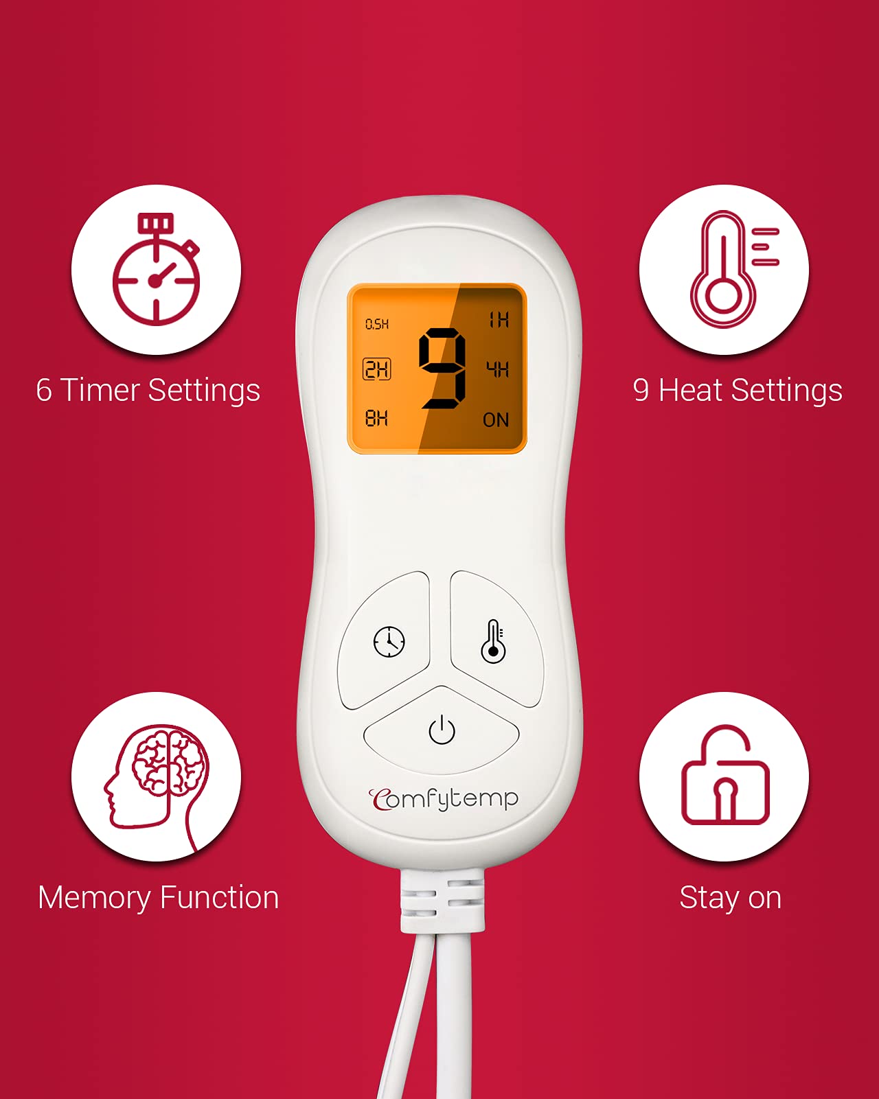 Weighted Heating Pad for Neck and Shoulders Pain Relief, Comfytemp 1