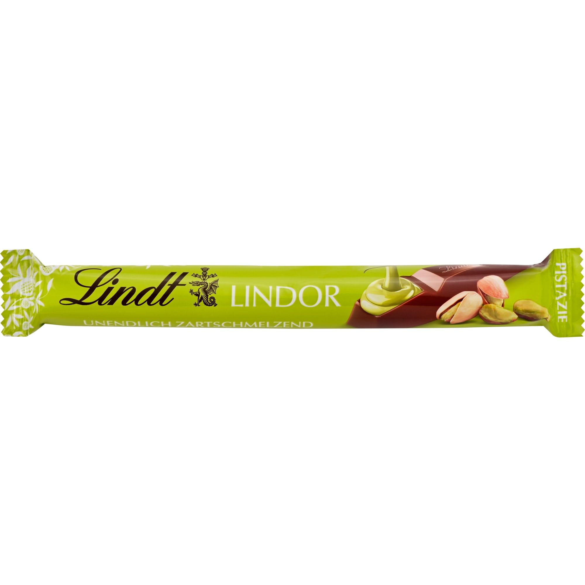 Lindt Schokolade | LINDOR Stick Pistazie | 38g | Vollmilch-Schokolade mit zartschmelzender Pistazien-Creme-Füllung | Schokoladen-Stick