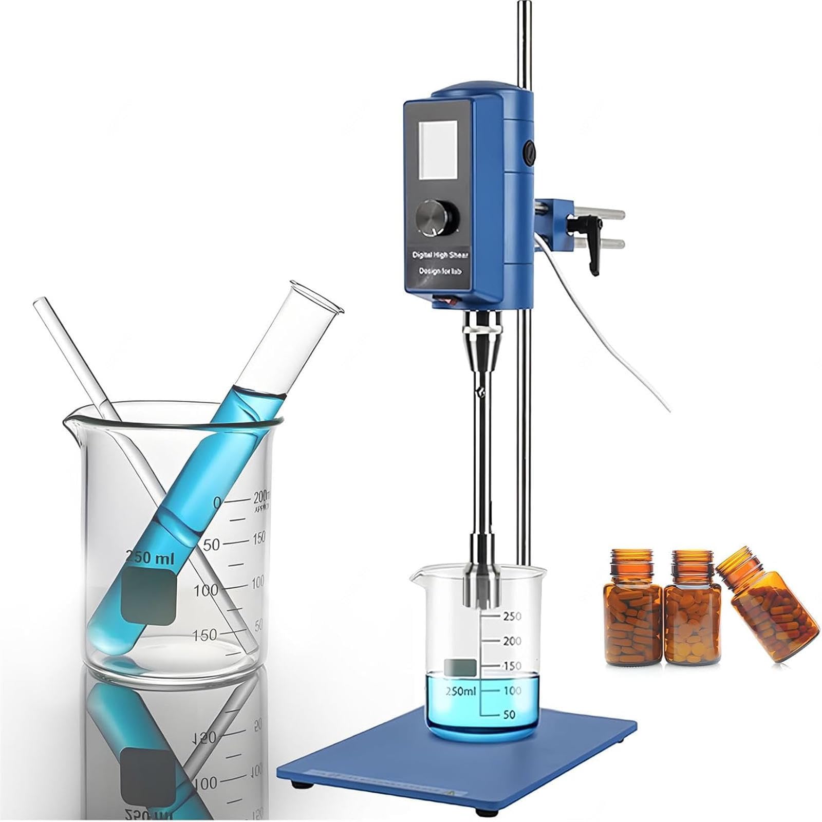 Homogeneizador de alta velocidad, 2000-28000 rpm, mezclador agitador superior ajustable para dispersión de laboratorio, temporizador de 0 a 6000 minutos, 36 G