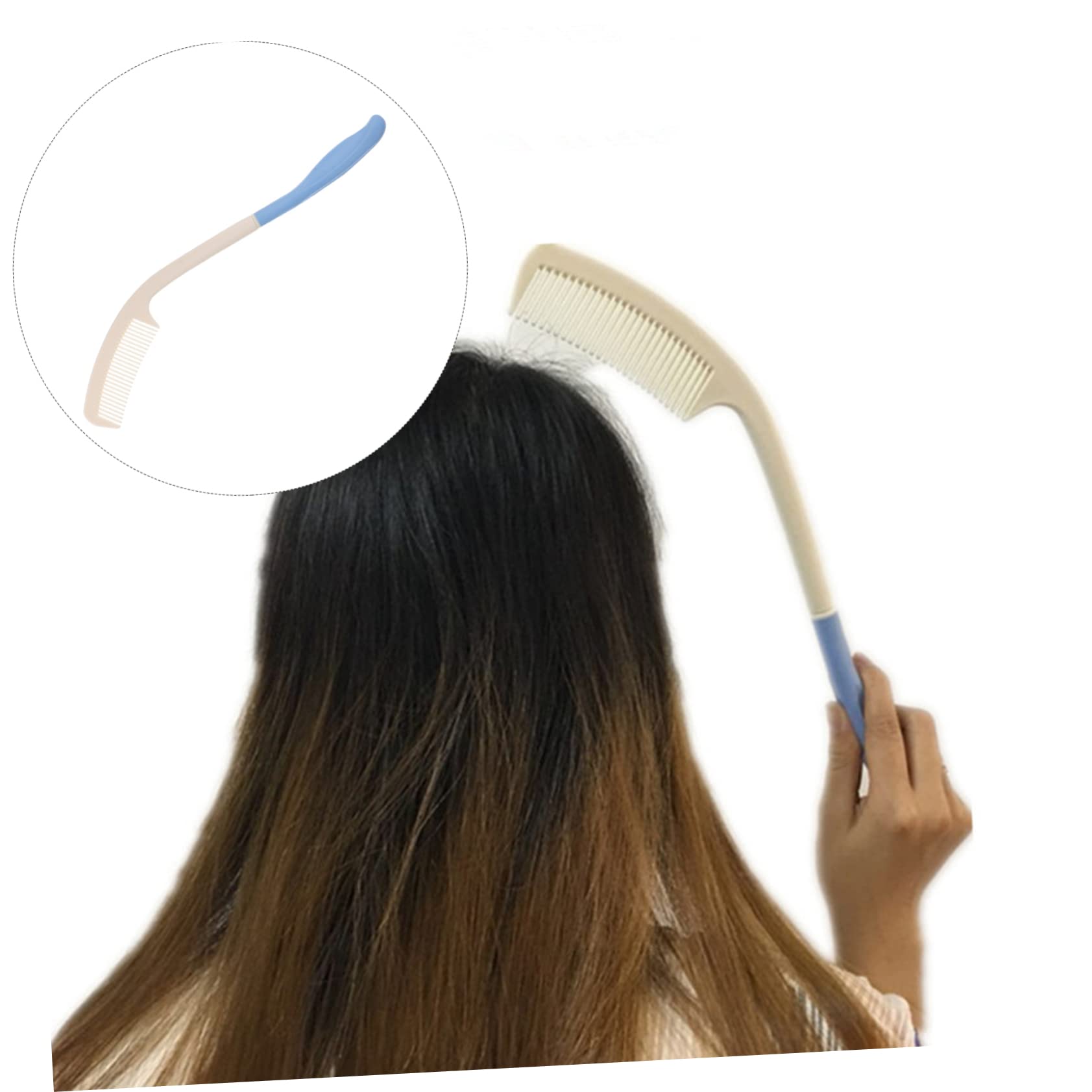Beavorty 5pièces Peigne à Pour Seniors Et Personnes Handicapées Peigne Ergonomique à Poignée Courbée Pour Usage Domestique Outil Assistance Pour Coiffure Soin Cheveux