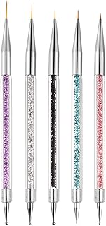 5 Pieces Double-Ended Nail Art Acrylic Point Drill Drawing Brush Pen， Double-Ended Nail Art Brushes，Nail Dotting Pens ，Acrylic Nail Brushes，Point Drill Nail Dotting Drawing Painting Tools