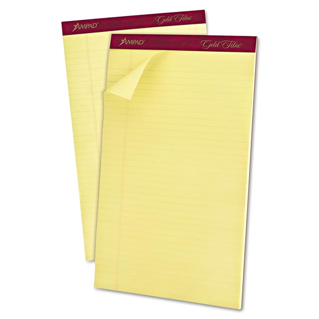 United STATIONERS OP Writing Pads Legal Wide Rule 50SH Canary 1 DZ