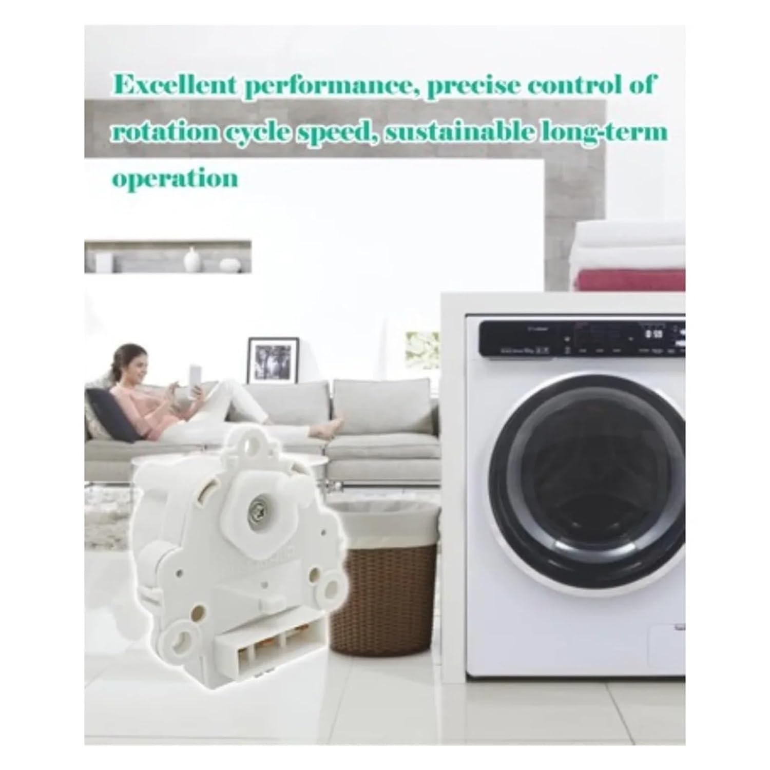 Washer Clutch Motor Washing Machine Replaces 4681EA1009H Compatible for LG 4681EA1009C/K, 110V AC Washing Machine Accessories and Parts