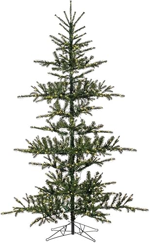 Vickerman Árbol de Navidad artificial Yukon de 9 x 65 pulgadas con 1050 luces LED de bajo voltaje de 0.157 in, ramas con bisagras de metal,
