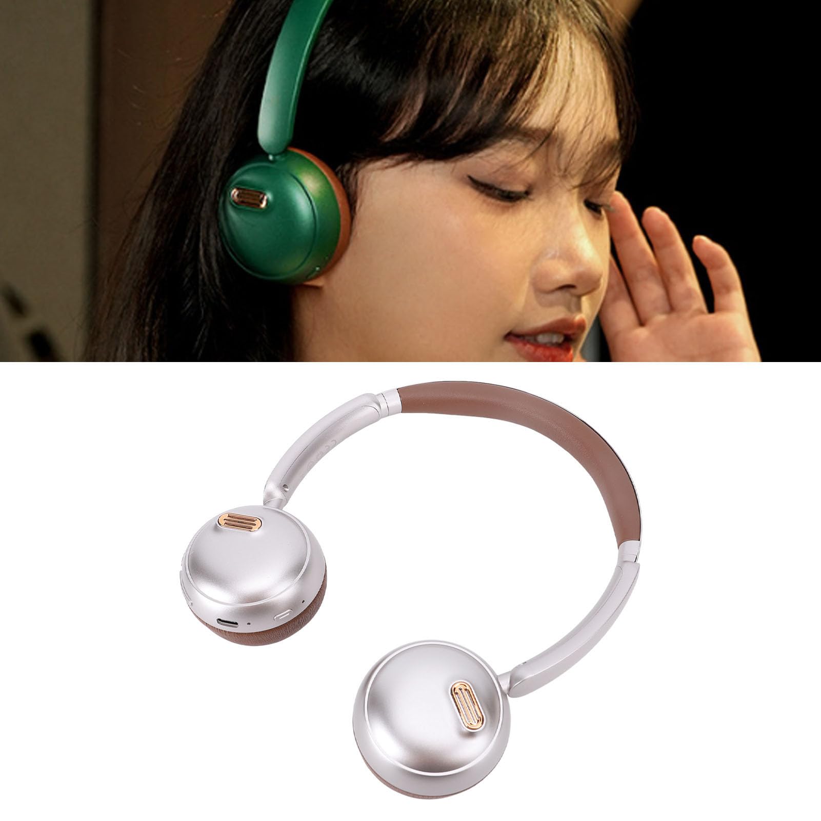 Kabellose Over-Ear-Kopfhörer, Retro-Kopfhörer mit Geräuschunterdrückung stilvolles Y2K-Headset für Jungen, Mädchen, Kinder Erwachsene, BT 5.4-Headset für Schule, bequem, tragbar