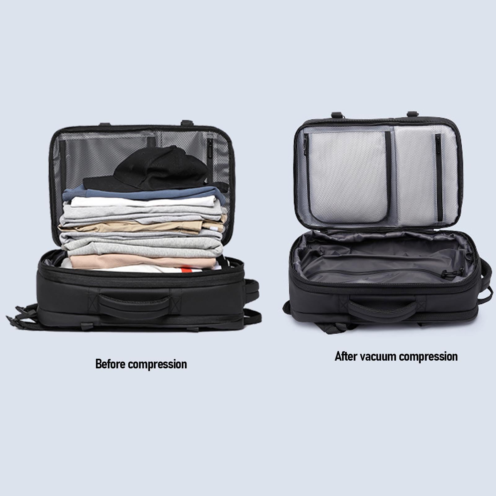 Cocoarm Sac à Dos Sous Vide Sac de Compression en Tissu Oxford avec Port de Chargement USB et Serrure TSA Extensible 52 X 34 X 17 Cm à 27 Cm à Dos de Voyage pour Voyages d'affaires Randonnée