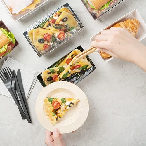 Miniatura 9 de Contenedor de papel pequeño para sushi  Caja rectangular de sushi  Marrón Kraft  4 34 "x 2 12" x 1 12"  Caja de 100 ct  Matsuri Vision