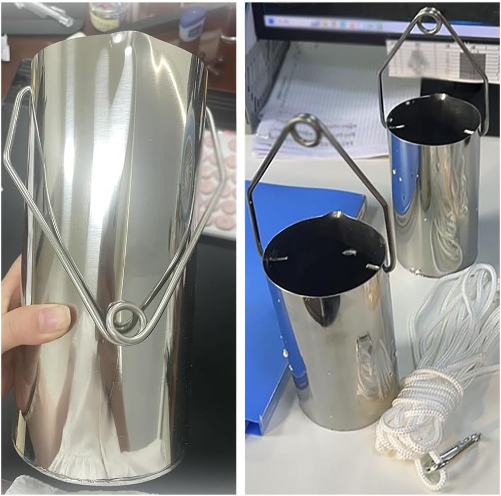 Water Sampler Dipper 304 Stainless Steel,Sampling Bucket Collector,Ultra Light Beaker Sampler for Environmental Monitoring,Water Quality Sample Collection,4L
