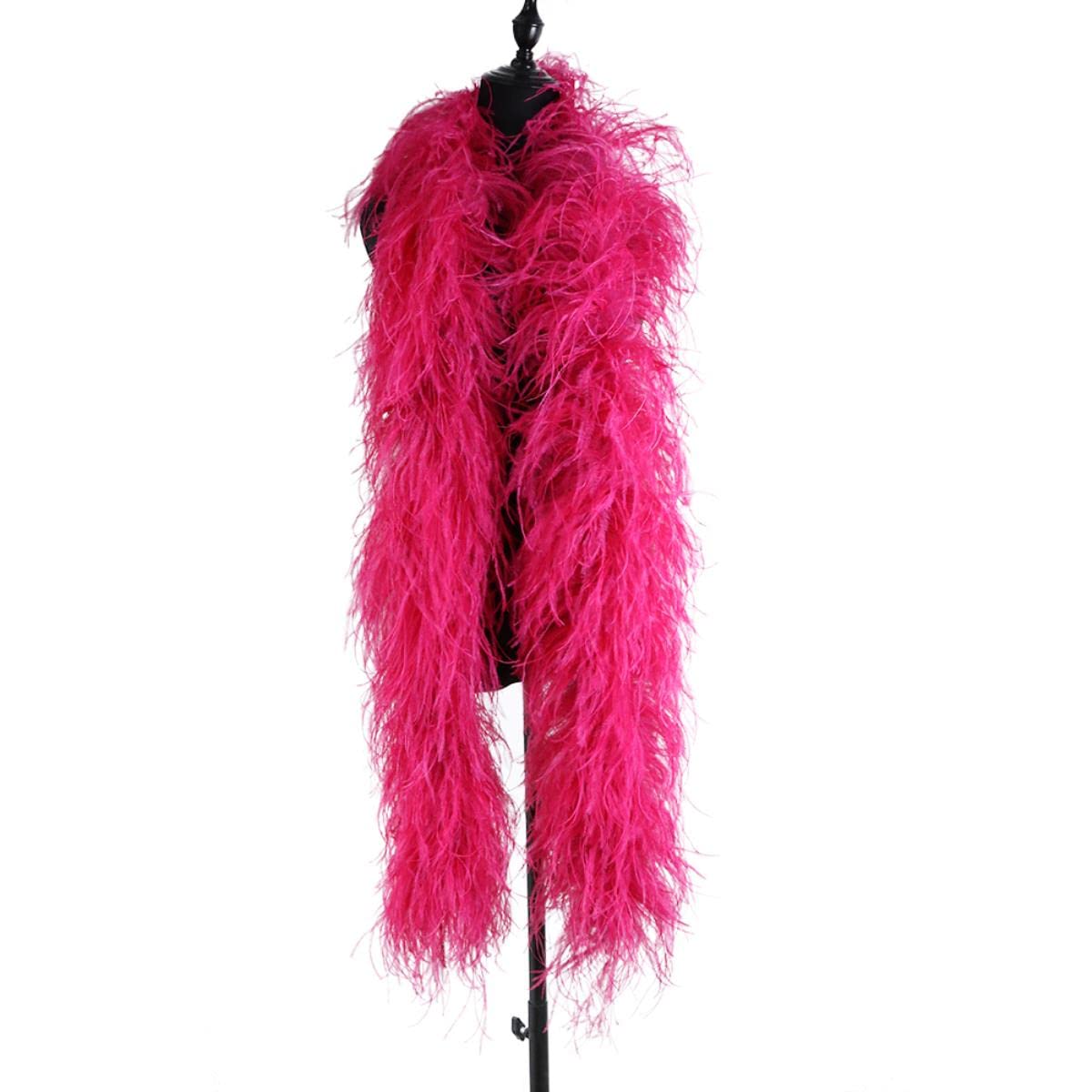 Plumas de Boa de plumas de avestruz de 2 metros Boa Plumas para fiesta de disfraces Decoración de la boda Grueso 4/6/10Ply Pluma Accesorio A granel-rojo,20 capas
