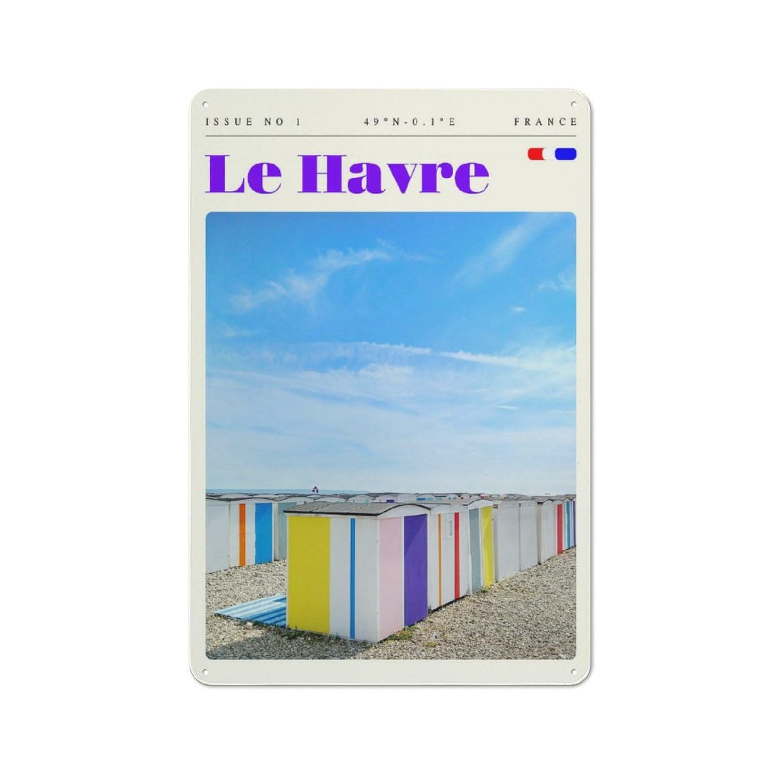 Junmoney Style-4 For Hallway Wall, Le Havre France Travel Art Vintage-Inspired Metal Sign 30X20cm, A Moving-Home Gift For Collectors Of Tin Signs