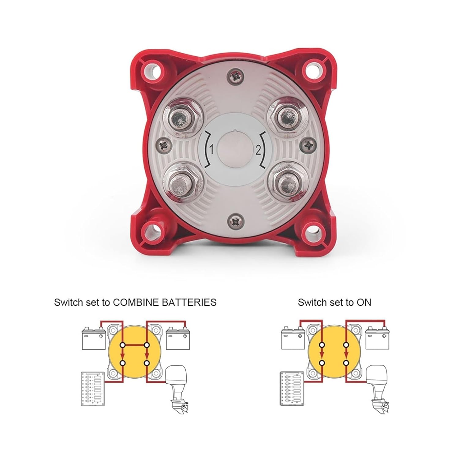 350 Amp E-Series for Car Truck Ship Speedboat Durable 5511E Dual Circuit Plus Battery Rotary Switch Isolators Disconnect 12V-32V
