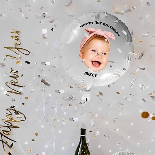 Miniatura 5 de Globo personalizado con cara, fotos personalizadas, globos de feliz cumpleaños, globos con nombre personalizado para regalos de fiesta de aniversario