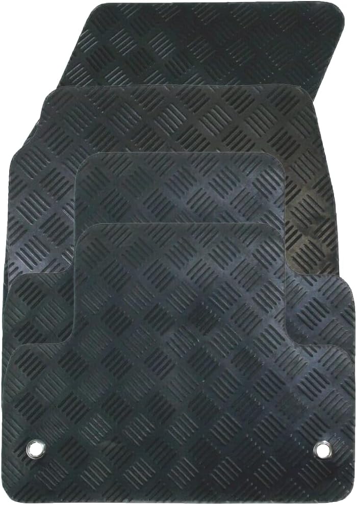 Rubber Car Mat Set Compatible/Replacement for Toyota Auris (Years 2007 To 2012) Tailored Mats, Heavy Duty, Waterproof, Non Slip