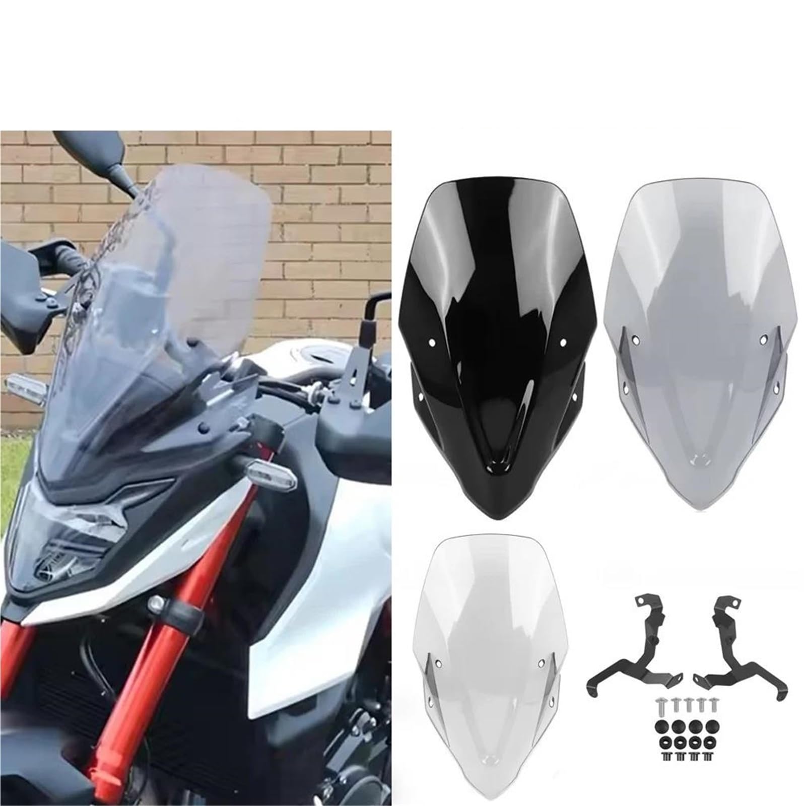 Cúpulas Y Parabrisas para Motocicleta para para CB750 para Hornet para CB 750 2023-2024 Deflectores De Viento, Pantalla Y Visera Delantero Deflector Viento(Claro)