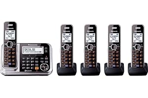 Panasonic KX-TG7875S Bluetooth Cordless Phone, Black/Silver