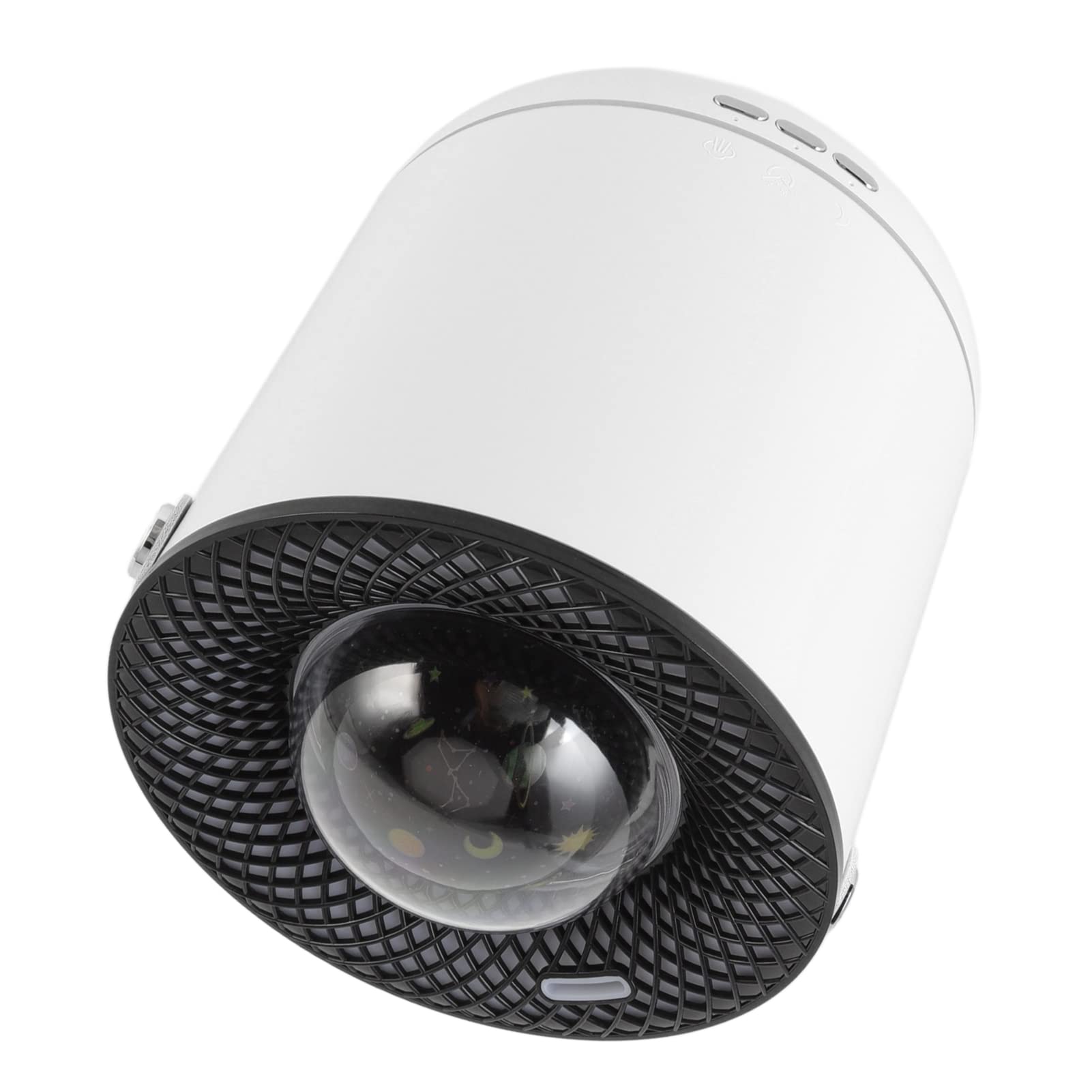 Humidificador con lámpara de proyector de 450 ml, difusor ultrasónico de aceites esenciales con rotación dinámica 360, luz nocturna, luz de respiración suave y protección contra (Blanca)