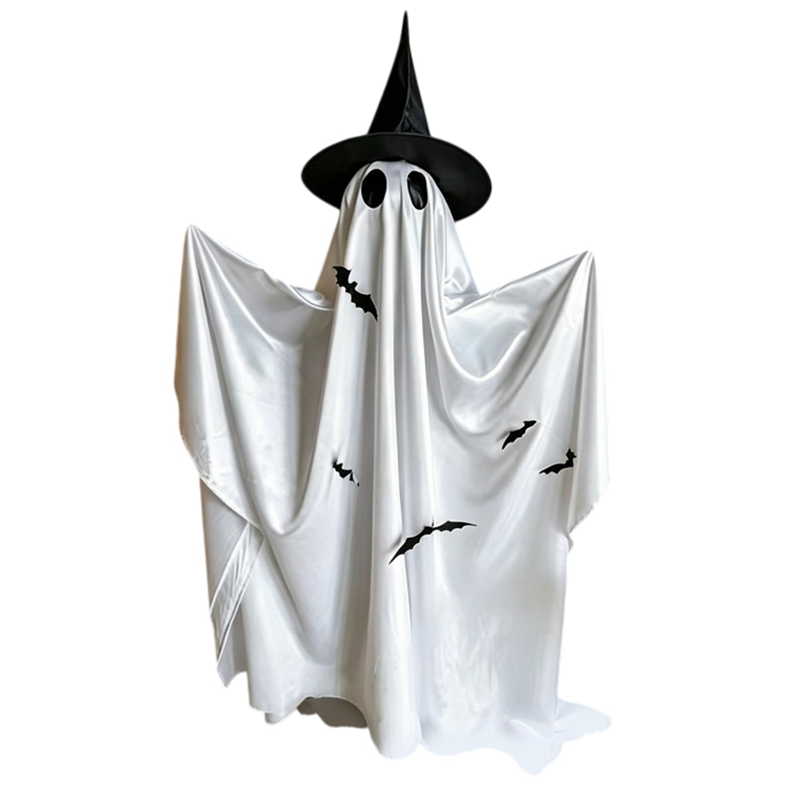 Chapeau de sorcière et fantôme d'Halloween télécommandé à piles pour terrasse