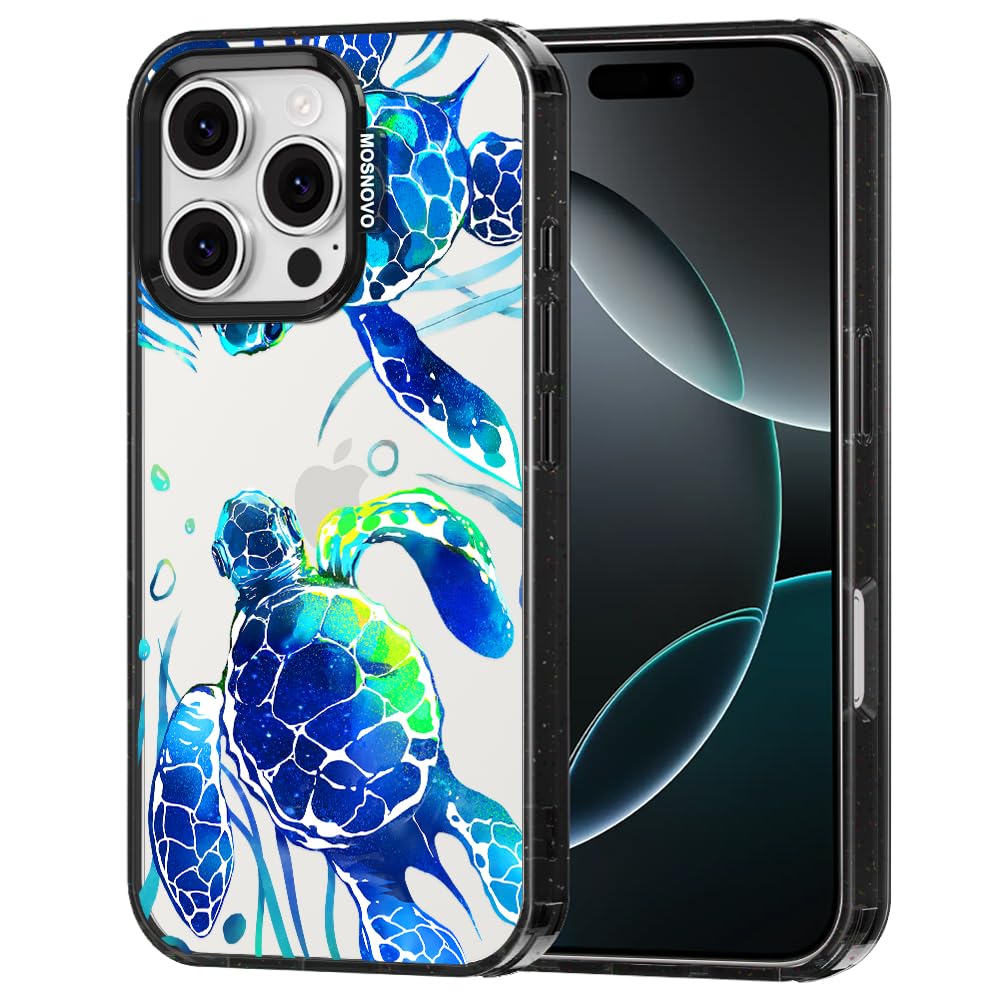 MOSNOVO Case for iPhone 16 Pro, [10ft 4X Military-Grade Drop Protection] Durable & Shockproof Phone Case Cover Design for iPhone 16 Pro - Sea Turtles