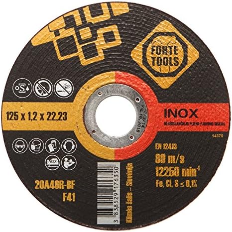 FORTE Tools Angle Grinder Wheel Cutter for Stainless Steel 125X1.2X22 20A46R