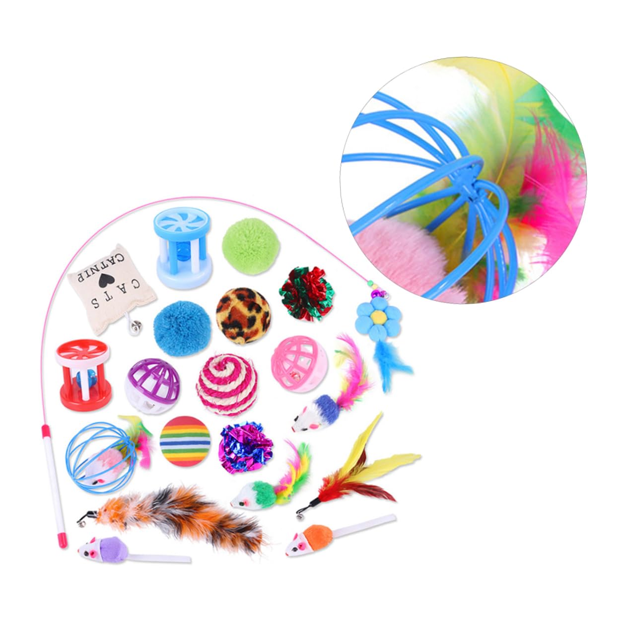 DOITOOL 60piezas Juguete Interactivo para Gatos De y Accesorios para Estimulación y Diversión para Mantener Tu Gato y Saludable