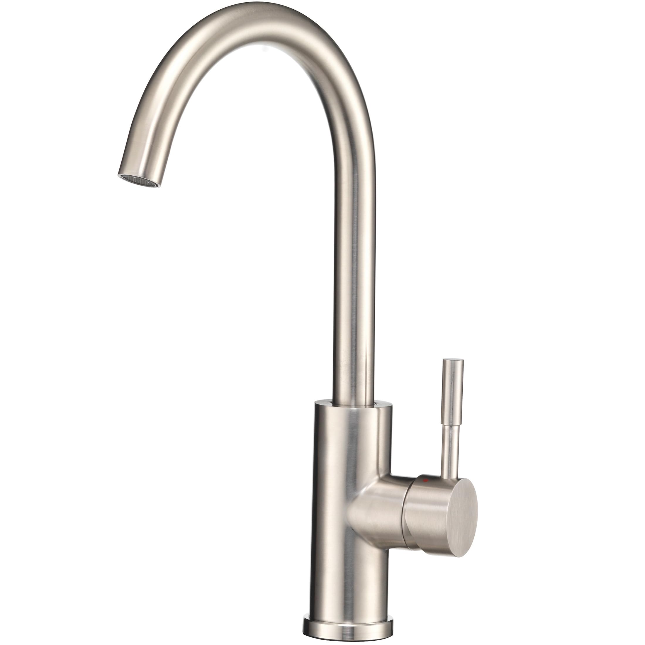 Dura Faucet DF-MK531LK-SN RV Gooseneck Kitchen Faucet (Satin Nickel)