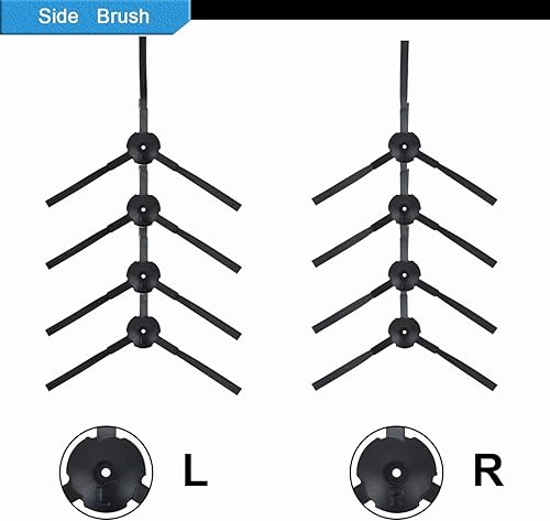 Miniatura 4 de Piezas de repuesto para aspiradora robótica ILIFE V3 V3s V5 V5s Pro, kit de accesorios incluye 1 filtro primario y 8 cepillos laterales y 8 filtros