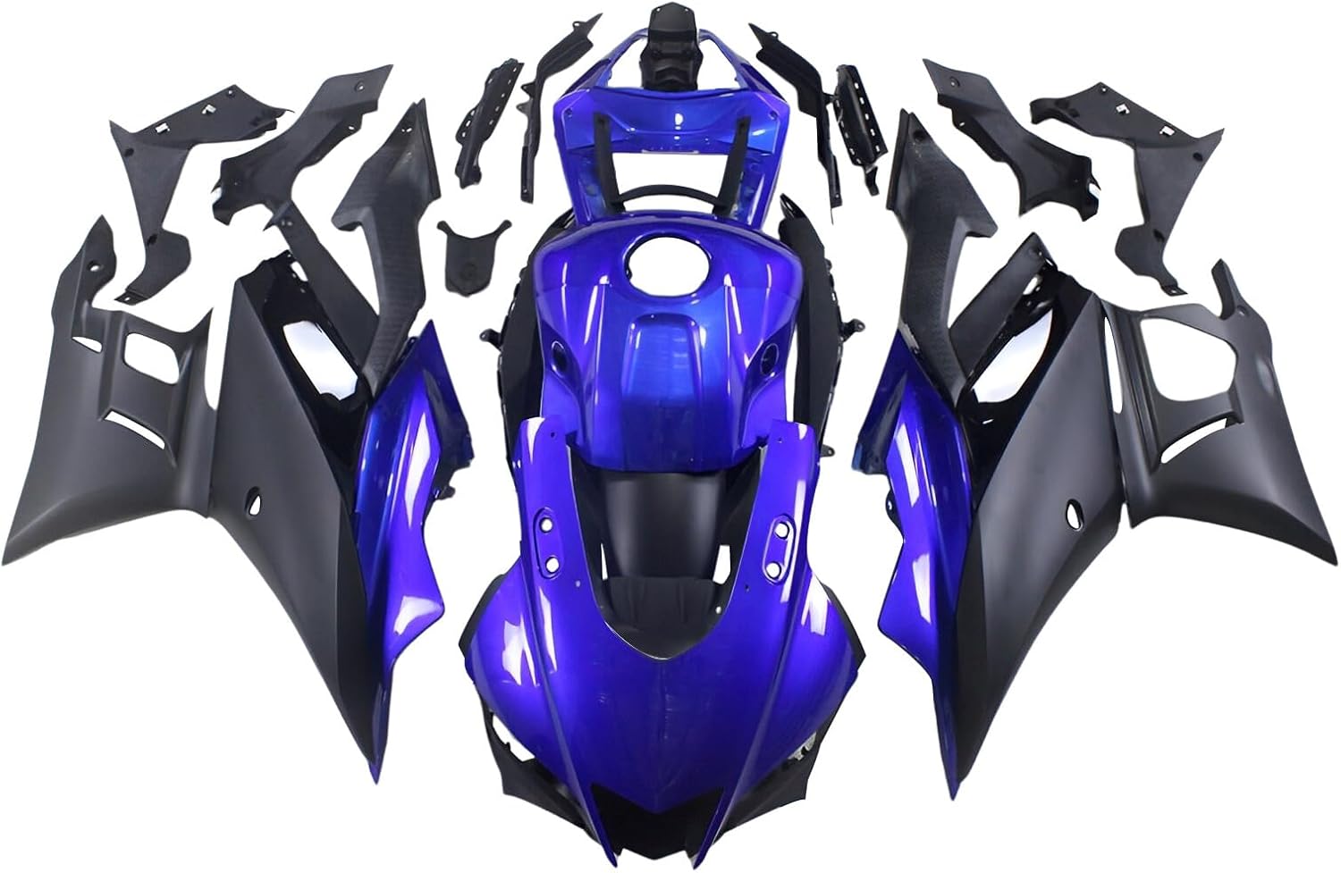Motorcycle Injection Fairing Kit Fit for 2019-2023 Yamaha YZF R3 R25 19 20 21 22 23 Complete Plastic ABS Bodywork Body Frame Panel Cowling - Blue & Black