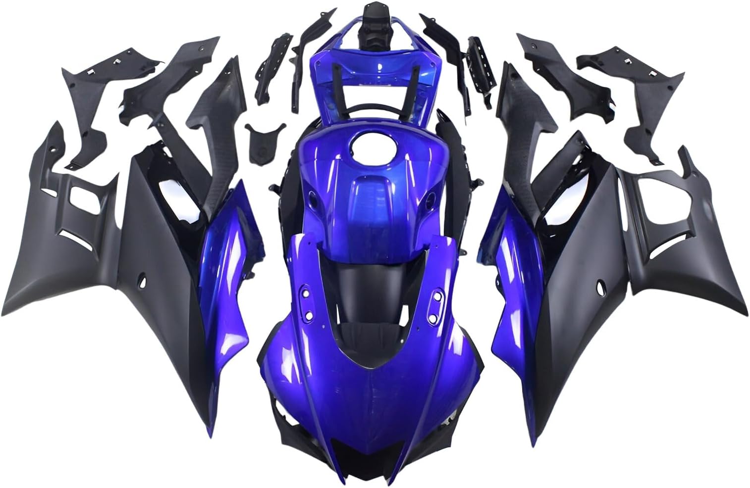 Injection Fairing Kit for Yamaha 2019-2023 YZF R3 R25 Full Fairings YZF-R3 YZF-R25 19 20 21 22 23 ABS Plastic Bodywork Body Kit Body Frame Body Panel Set - Blue & Black