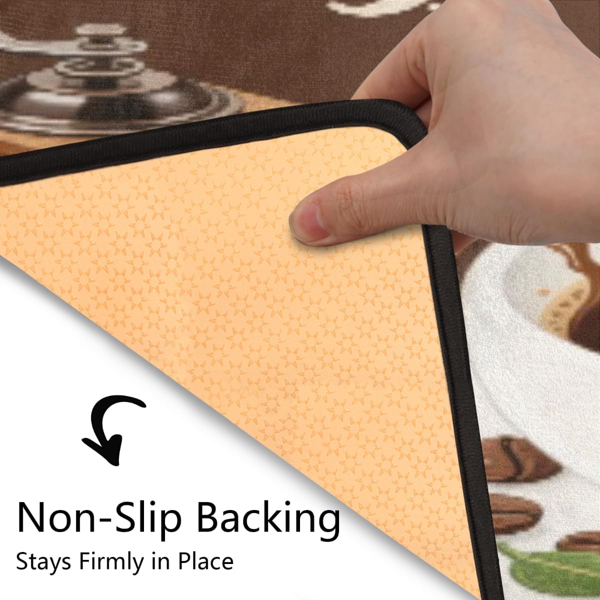 Anti Fatigue Coffee Milk Pour Kitchen Mats for Floor 2 Piece Set, Waterproof Non Slip Boho Kitchen Floor Rugs, Comfort Standing Mat for Sink Laundry & Home Kitchen 17"x47"+17"x29"