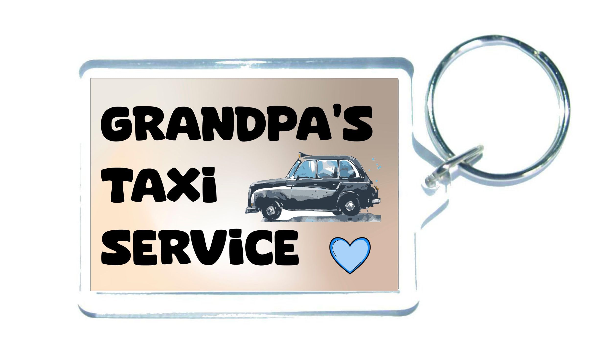 Decalarama Grandpa Keyring Gift – Grandpa's Taxi Service – Funny Cute Novelty Present
