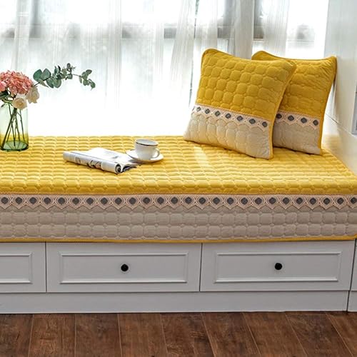 Miniatura 8 de JeogYong Juego de 2 cojines de asiento para ventana de campo con fundas de almohada de granja de 18 x 18 pulgadas, de pana, antideslizante, para