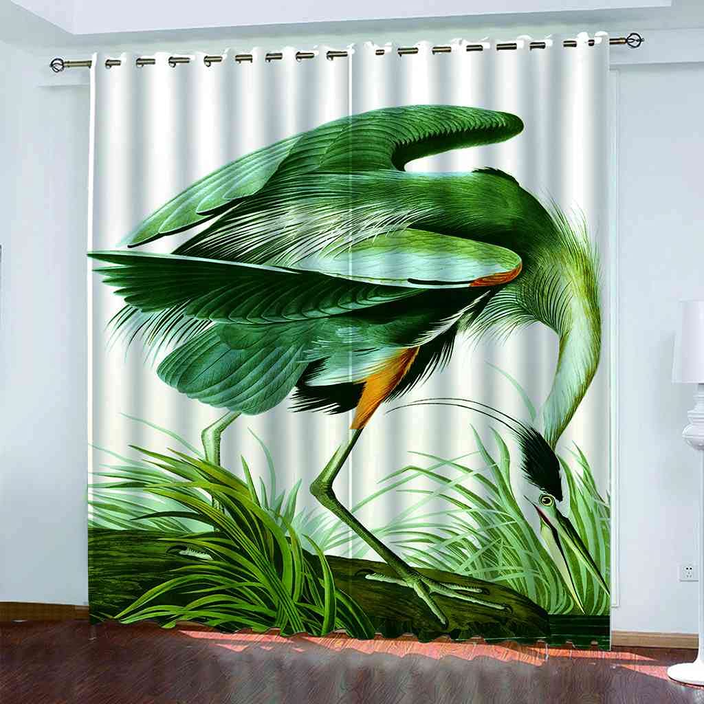 Rideaux occultants haut de gamme 264x242 cm imprimé vert 3D