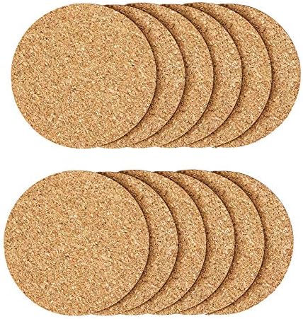 12 Pcs Cork Coaster for Drink, Absorbent Heat Resistant Reusable Tea or Coffee Coaster, Blank Coasters for Crafts,Warm Gifts Cork Coasters for Relatives and Friends.