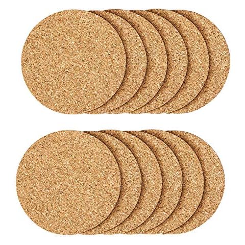 12Pcs Cork Coasters, Cork Coaster for Drinks, Cork Coasters for Coffee Table with Round Edge,Warm Gift for Home Décor Cover