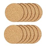 12 Pcs Cork Coasters, Reuse Cork Coaster for Drink, Blank Coaster for Craft